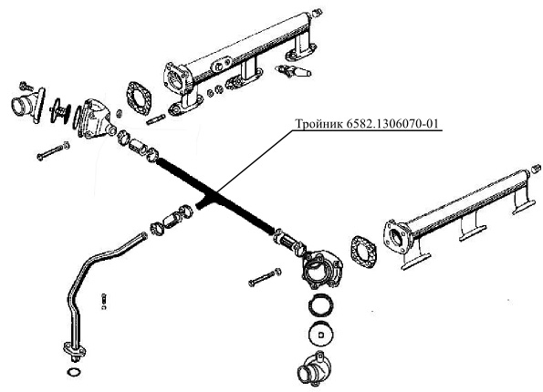 Схема установки изделия в систему охлаждения двигателя